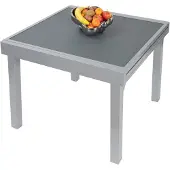 Ib style Gartentisch Balkontisch Ausziehbar 90 - 180 cm Silber Anti Fingerprint Diplomat