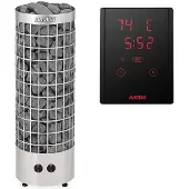 MAKU Saunaöfen Cilindro Pc70e Chrome + Xenio Cx110