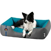 BedDog Hundebett LUPI waschbar,(L) ca. 80x65x18cm,BLUE-ROCK (grau/blau)