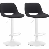 CLP 2er Set Barhocker Camden Stoff drehbar und höhenverstellbar | schwarz Farbe schwarz Material Gestell Metall matt weiss
