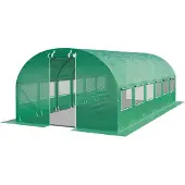 TOOLPORT Foliengewächshaus Gewächshaus 3x6m stabil & langlebig mit Fenster - reißfeste PE Plane 180g/m² grün transparent