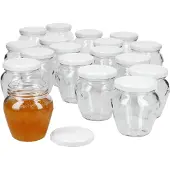 MamboCat 20er Set Marmeladengläser Vaso Orcio 212ml Twist-Off-Deckel TO63 weiß Einmachgläser Honig Konfitüre Gelee