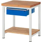 RAU Werkbank höhenverstellbar 8001A7, B750xT700xH840-1040mm, 1x Schublade-TA