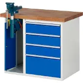 RAU Werkbank 1000x700x890mm 4xSchublade-TA 1xSSKL l.gr/e.bl