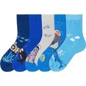 H.I.S. Socken "Lustige Kindersocken, Maritime unterschiedliche Designs" Packung, 5 Paar tlg. mit Meeresmotiven, weicher Gummibund