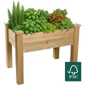 Biogreen Hochbeet Windsor aus Lärchenholz für Balkon L 100 x B 60 x H 75 cm