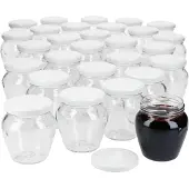 MamboCat 75er Set Marmeladengläser Vaso Orcio 212ml Twist-Off-Deckel TO63 weiß Einmachgläser Honig Konfitüre Gelee