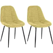 CLP 2er Set Stuhl Tom Kunstleder oder Stoff mit Metallgestell hellgrün Material Stoff