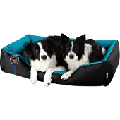 BedDog Hundebett LUPI waschbar,(XXXL) ca. 145x105x28cm,BLUE-SKY (schwarz/blau)