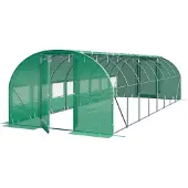 TOOLPORT Premium Foliengewächshaus 3x8m PE Plane 180g/m² grün transparent