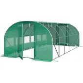 TOOLPORT Premium Foliengewächshaus 3x6m PE Plane 180g/m² grün transparent