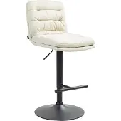 CLP Barhocker Damar Stoff höhenverstellbar und drehbar | creme Farbe creme Gestell Farbe schwarz