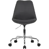 Amstyle Schreibtischstuhl Schwarz Stoff Design Drehstuhl mit Lehne Arbeitsstuhl mit 110 kg Maximalbelastung Schalenstuhl mit Rollen Stuhl drehbar