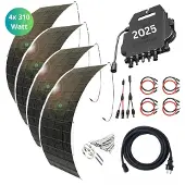 MyVoltaics Balkonkraftwerk MyUltraleicht 1240 Watt, mit 4 Modulen je nur 5kg, APsystems Wechselrichter WLAN 800 Watt, Steckerfertig - einstecken. fertig. - 15m