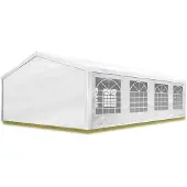 TOOLPORT Partyzelt Pavillon 5x8 m in weiß PE Plane 350 N Wasserdicht UV Schutz Festzelt Gartenzelt