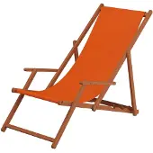 Erst-Holz Strandstuhl terracotta Gartenstuhl Sonnenliege Deckchair Buche dunkel Kissen klappbar 10-309 KD