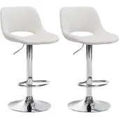 CLP 2er Set Barhocker Camden Samt drehbar und höhenverstellbar | creme Farbe creme Material Gestell Metall in Chromoptik