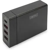 Digitus 4-Port Universal USB-Ladeadapter, USB Typ-C, Drinnen, AC, 20 V, 1,2 m, Schwarz