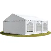 TOOLPORT 3x5 m Partyzelt, PVC-Plane 500 g/m², mit Bodenrahmen, weiß