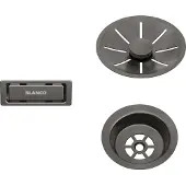 BLANCO , Ablauf-/Überlaufset für Einzelbecken, satin dark steel, 206900