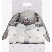 CarloBaby Fleecedecke und Kuscheltier Kaninchen, Grau