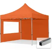 TOOLPORT 3x3m Aluminium Faltpavillon, inkl. 2 Seitenteile, orange