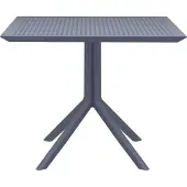 CLP Tisch Sky 80 x 80 cm wetterfest und UV-beständig | Farbe dunkelgrau