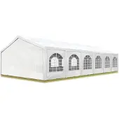 Sonstiges TOOLPORT Hochwertiges Partyzelt 5x12 m Pavillon Zelt PE Plane 450 N Gartenzelt Festzelt Wasserdicht weiß