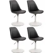 CLP 4er Set Esszimmerstühle Maverick Kunstleder drehbar und stufenlos verstellbar schwarz Gestell Farbe weiß