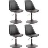 CLP 4er Set Esszimmerstühle Maverick Kunstleder drehbar und stufenlos verstellbar schwarz Gestell Farbe schwarz