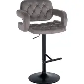 CLP Barhocker Dublin Samt grau Material Gestell Metall matt schwarz