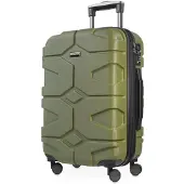 Hauptstadtkoffer - X-Kölln - Handgepäck-Koffer Trolley mit Dehnfalte 4 Rollen robuste Hartschale Reisekoffer erweiterbar, TSA-Schloss 50 L,Olivgrün