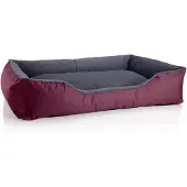 BedDog Hundebett TEDDY, Hundesofa,(XXL) ca. 120x85x23cm,CHERRY-ROCK (bordeaux/grau)