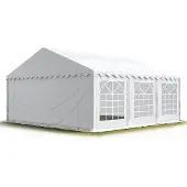 TOOLPORT Partyzelt Festzelt 6x6 m Garten-Pavillon PVC Plane 700 N in weiß Wasserdicht