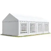 TOOLPORT Partyzelt Festzelt 6x8 m Garten-Pavillon PVC Plane 700 N in weiß Wasserdicht