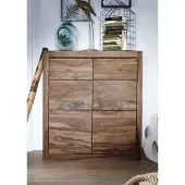 MASSIVMOEBEL24.DE MASSIVMOEBEL24 Kommode Sheesham 100x37x111 rot-braun gebeizt TORONTO #138