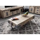 MASSIVMOEBEL24.DE MASSIVMOEBEL24 Couchtisch Mango 120x60x43 whitewash lackiert RAILWAY #360