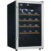 TroniTechnik Weinkühlschrank, Getränkekühlschrank, 126 Liter, 63 Flaschen, Wein Kühlschrank Edelstahl-Optik, mit LED