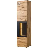 MASSIVMOEBEL24.DE MASSIVMOEBEL24 Vitrine Wildeiche 50x43,5x204 natur geölt/lackiert KITZBÜHEL #103