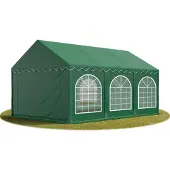 Sonstiges TOOLPORT Festzelt Partyzelt 4x6 m PREMIUM, hochwertige PVC Plane 750 N in dunkelgrün 100% wasserdicht mit Bodenrahmen
