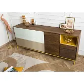 MASSIVMOEBEL24.DE MASSIVMOEBEL24 Sideboard Mango 200x45x85 braun geölt CHICAGO #105