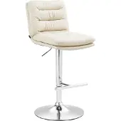 CLP Barhocker Damar Kunstleder höhenverstellbar und drehbar creme Gestell Farbe chrom