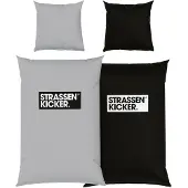 Herding STRASSENKICKER Bettwäsche-Set 'Grau' - 80-x-80-cm-155-x-220-cm, Deckenbezug im Lieferumfang enthalten, Kissenbezug enthalten
