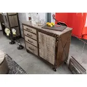 MASSIVMOEBEL24.DE MASSIVMOEBEL24 Sideboard Mango 120x46x92 braun lackiert HEAVY INDUSTRY #225