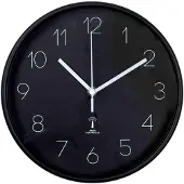 B&S Funkwanduhr Analog Uhr rund Ø 25 cm schwarz Kunststoff