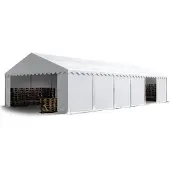 TOOLPORT Lagerzelt 6x12 m Zelthalle Unterstand Weidezelt PVC Plane 700 N wasserdicht in weiß