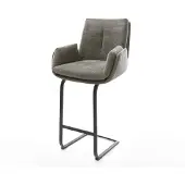 DELIFE Barstuhl Clea-Flex Bouclé Soft Schlamm Freischwinger Flach Metall Schwarz
