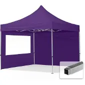 TOOLPORT 3x3m Aluminium Faltpavillon, inkl. 2 Seitenteile, lila