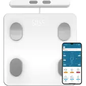 Livoo 3523930110474, Elektronische Personenwaage, 180 kg, 10 g, Weiß, Rechteck, Glas