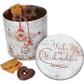MamboCat Gebäckdose Frohe Weihnachten rund H20,3cm Metall Plätzchenbox Weihnachtskekse